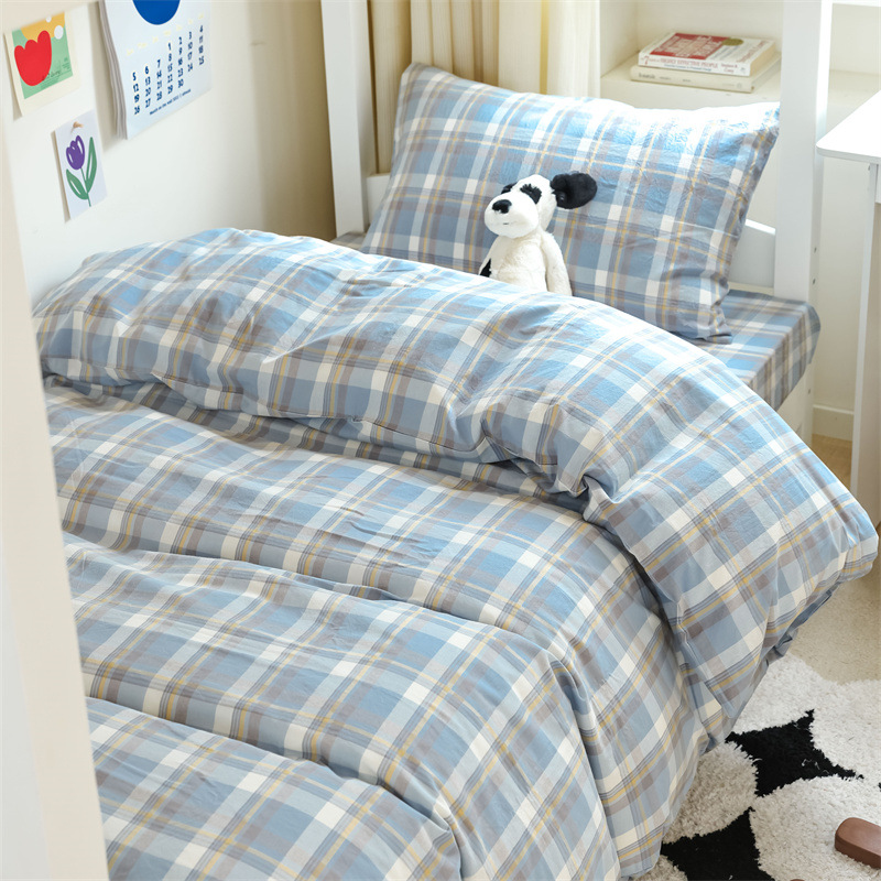 Ropa de cama, dormitorio de estudiantes, traje de tres piezas, algodón puro, 2025, sábanas nuevas, funda de edredón, universal para todas las estaciones