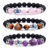 Crystal with amethyst, pyramid, bracelet, 10mm, suitable for import