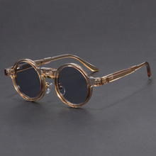 小众个性复古墨镜文艺圆形眼镜框男女潮大脸防紫外线网红太阳镜.