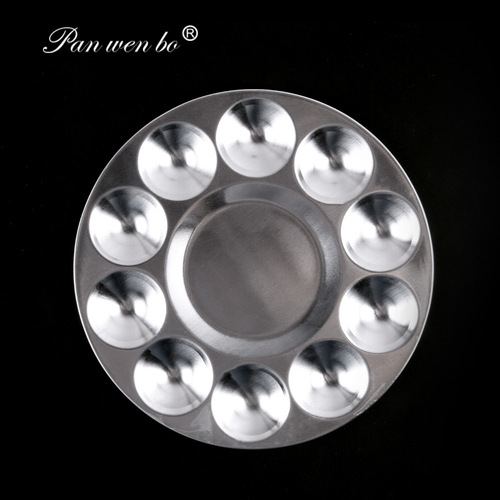 Student cross-border aluminum metal color mixing supplies painting colors color mixing plate round rectangular color mixing plate color palette