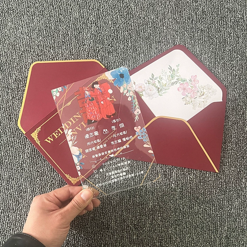 Пригласительный билет Свадебное приглашение письмо помолвка книга Свадебное приглашение акриловый элегантный высокий смысл деловой стиль