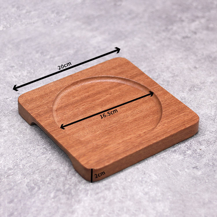 Udon sandalwood sabili mortero de madera base base bandeja de hierro a prueba de quemaduras placa de madera aislante almohadilla de madera soporte de tazón