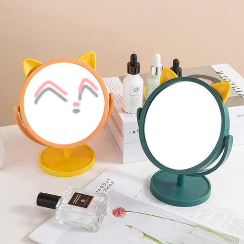 Desktop vanity mirror, dormitory internet celebrity ins vertical small mirror wholesale, home desktop round plastic vanity mirror