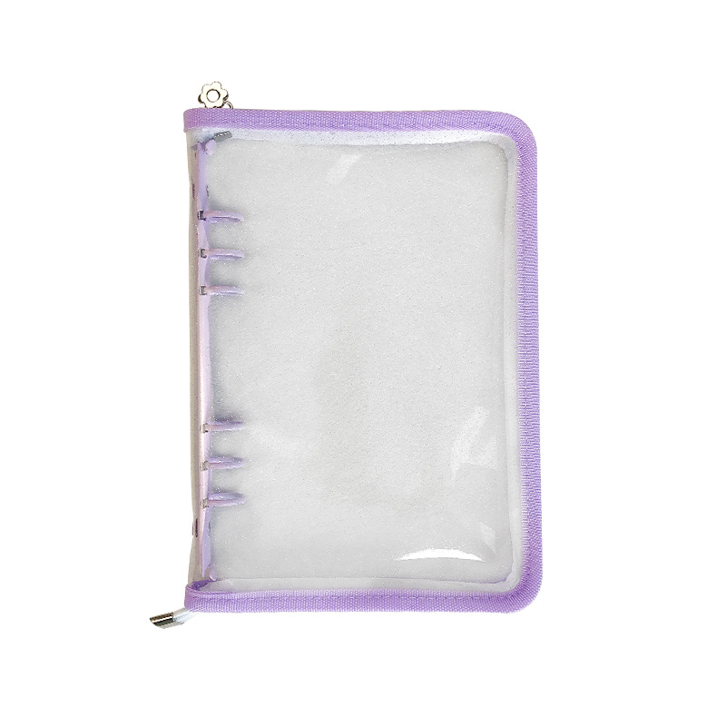 En stock linda bolsa de almacenamiento de celebridades de internet libro de hojas sueltas de seis agujeros ins estilo star-chasing a5a6 cremallera transparente libro de mano shell