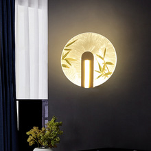 全铜壁灯新中式珐琅彩灯具客厅背景墙卧室床头灯楼梯灯过道走廊灯
