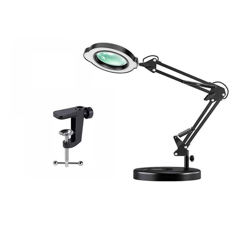 Lámparas de escritorio LED de 5 colores, lupa de temperatura, dos en uno, reparación y soldadura de uñas, protección de ojos USB.
