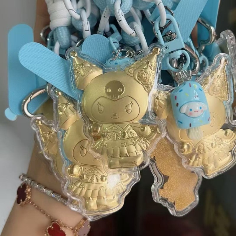 純金 999kt 猫ストラップキーホルダーかわいい漫画バッグペンダントハイエンド携帯電話リストバンド車のストラップチェーン|undefined