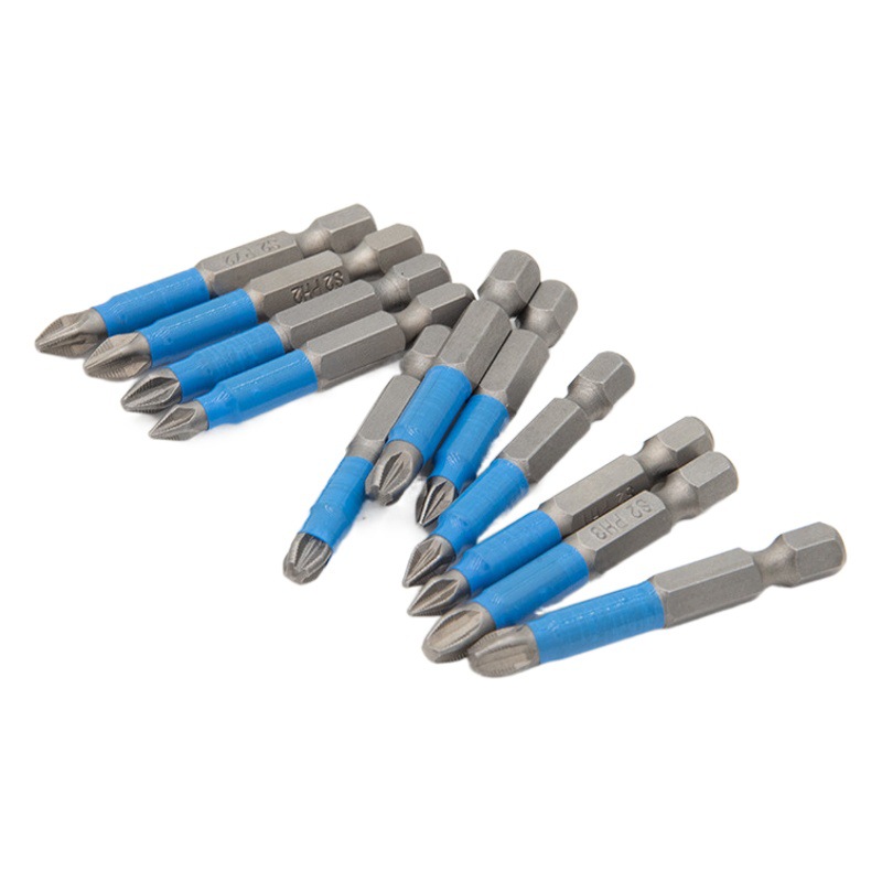 Destornillador antideslizante de 12 piezas cabeza antideslizante Cruz fuerte destornillador eléctrico magnético cabeza traje chal destornillador cabeza taladro de mano fuerte