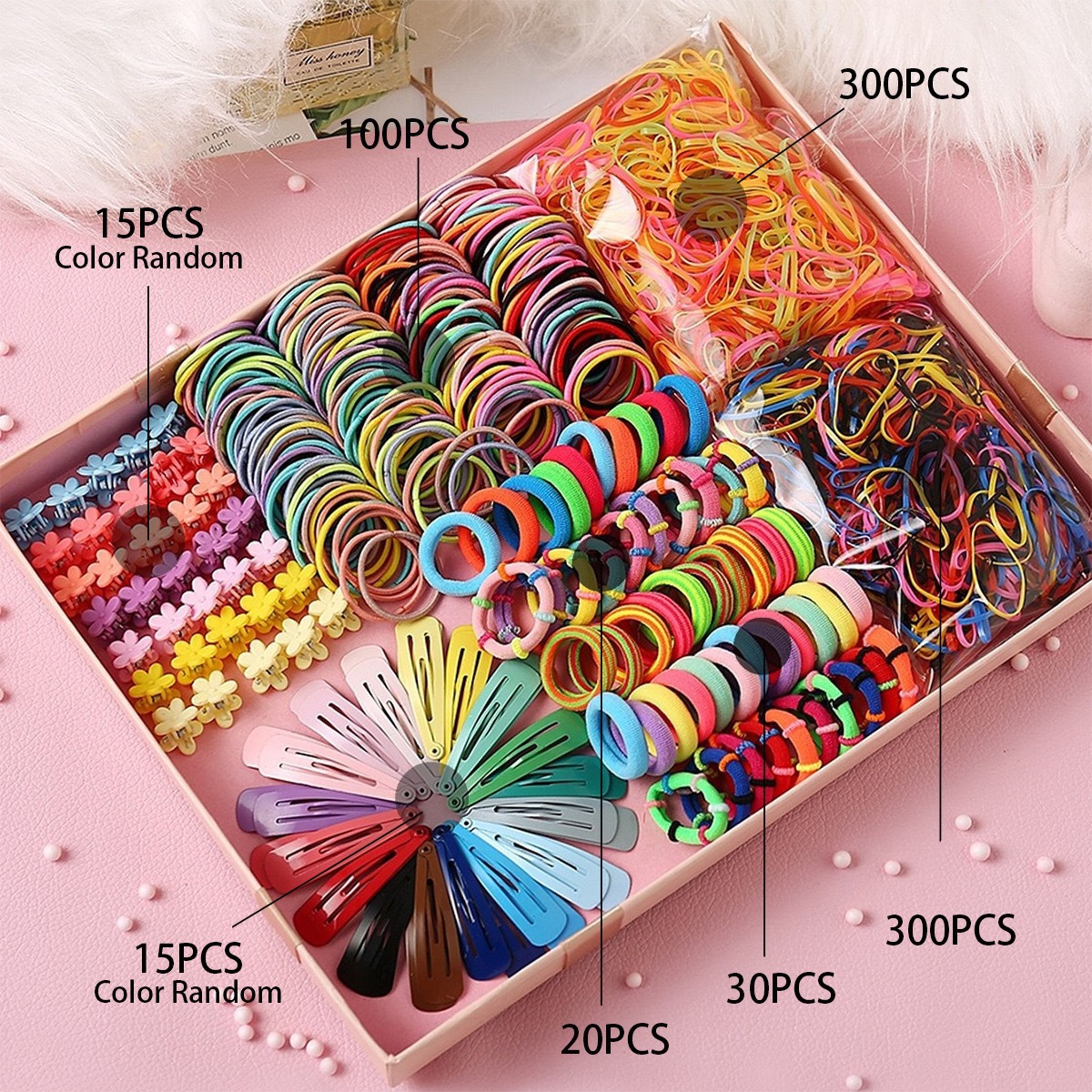 Explosiones transfronterizas de niños toque de cabello clip de cabello combinación de caja de regalo para bebés anillo de cabello para niñas clips para el cabello