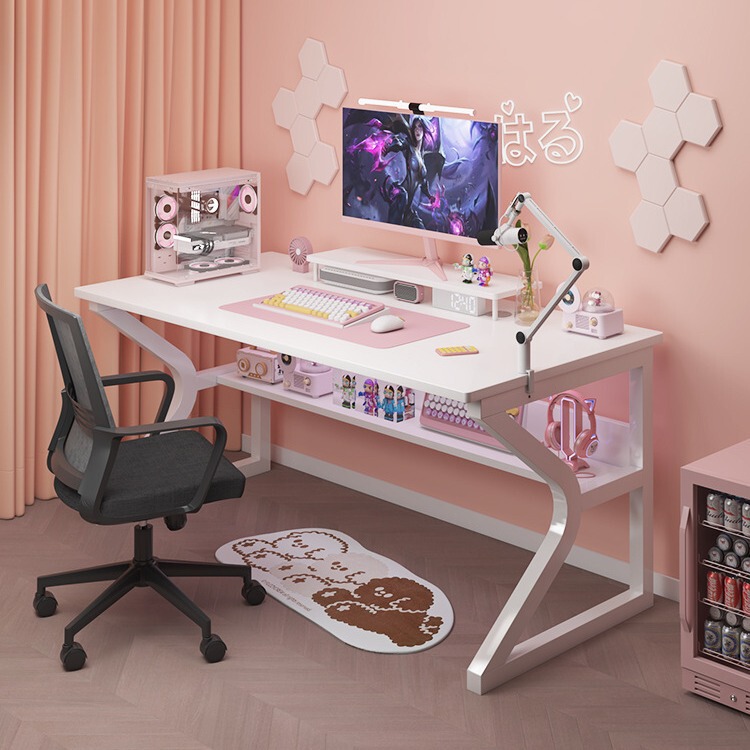 White Computer Desk Desktop Home Bedroom Desk Simple Desk Workbench Table Simple Game E-sports Table White Computer Desk Desktop Home Bedroom Desk Simple Desk Workbench Table Simple Game E-sports Table