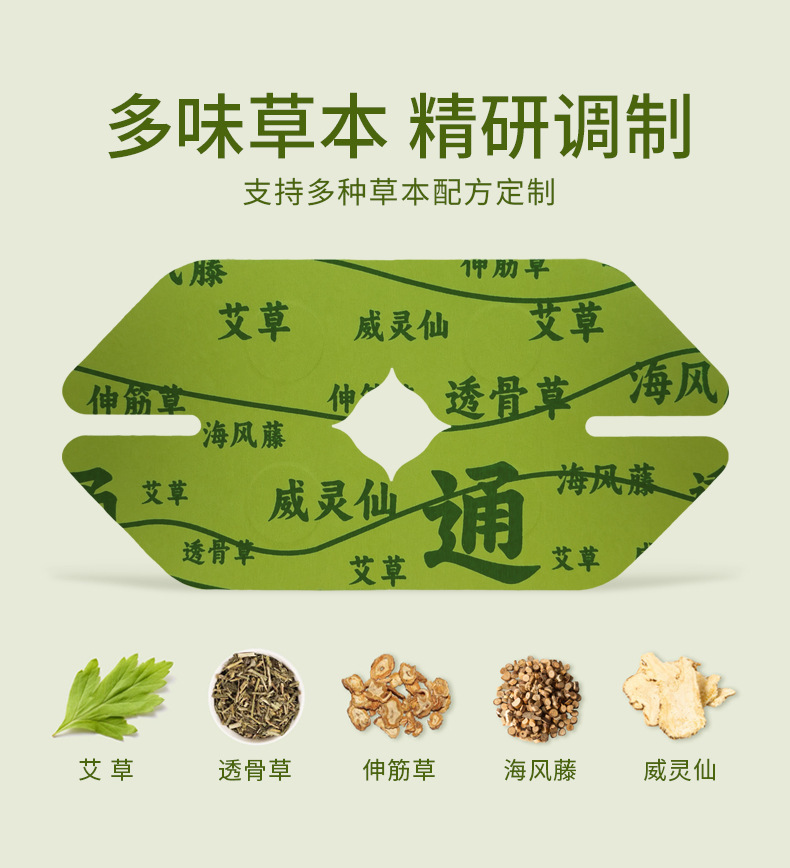 Custom Mugwort Knee Patch Ai Cao Tie Herbal Warming Topical Patch for Joint Care in use