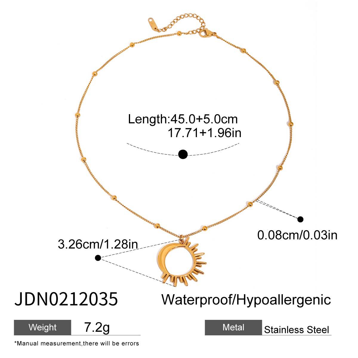 Wanxing Europa y América collares de acero inoxidable colgante pendientes pendientes sol luna 18 quilates oro no decolor joyas de cadena clavícula