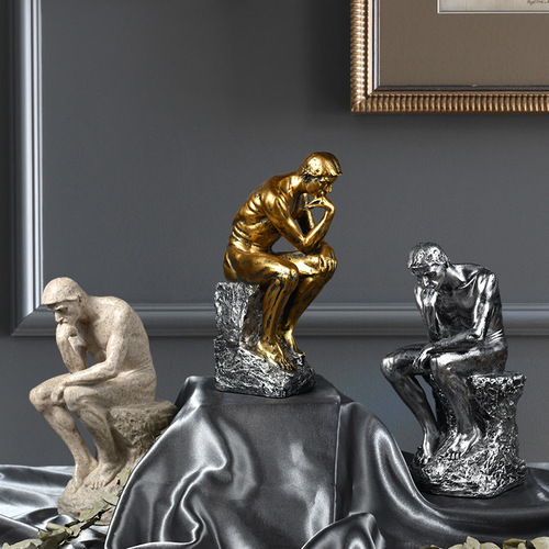 Thinker resin statue abstract figure sculpture art crafts ornaments home desktop wine cabinet window display