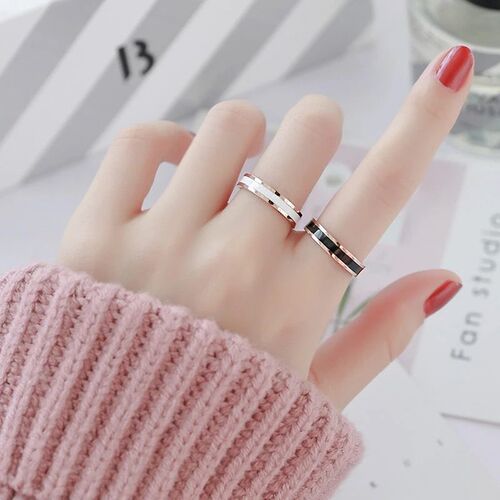 Cross-border accessories titanium steel drip oil drip glue ceramic rings stainless steel jewelry source factory jewelry wholesale