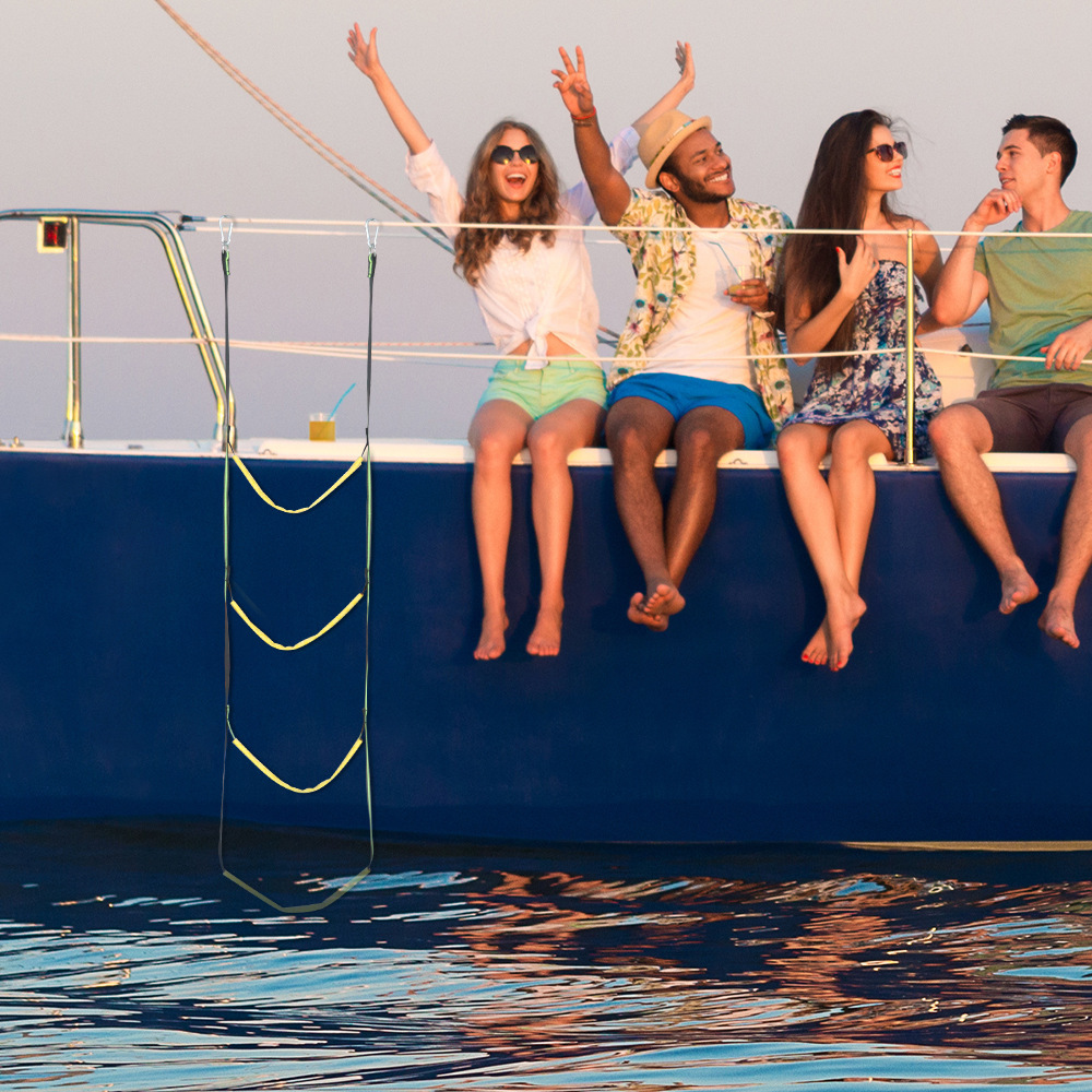 inflatable boat launching ladder folding hanging ladder kayak boarding step side ladder canoe fishing rope ladder