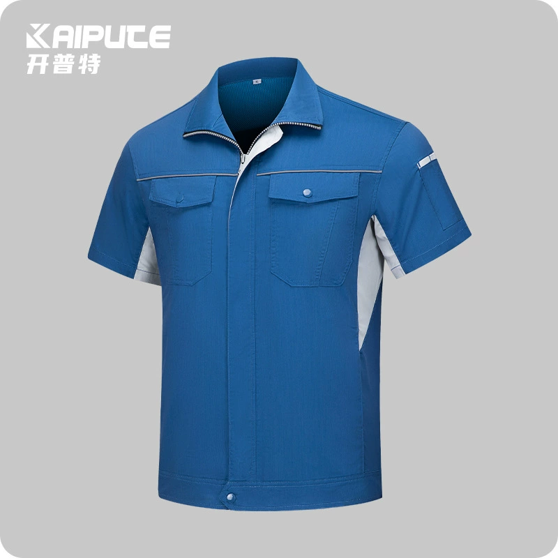 Трансграничная рабочая одежда с текстовым принтом для мужчин, летние куртки с короткими рукавами, спецодежда для сварщиков, спецодежда для защиты труда, оптовая униформа для ремонтников машин.