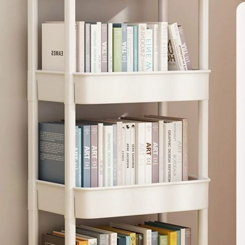 Многоуровневая детская книжная полка для спальни, мобильная тележка-органайзер на колесах