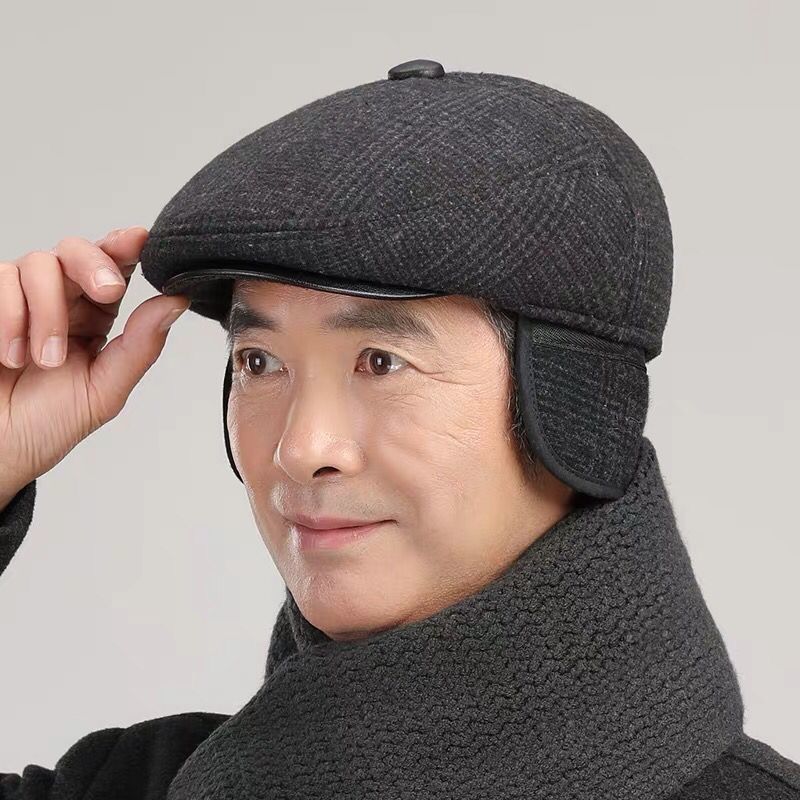 Sombrero de invierno para hombres, gorra de lengua