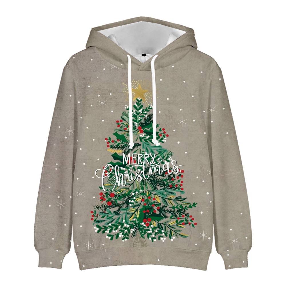 Men's Clothing Autumn and Winter Christmas Hoodies Christmas Tree Men's and Women's Pullover Clothes Wholesale_voghion.com