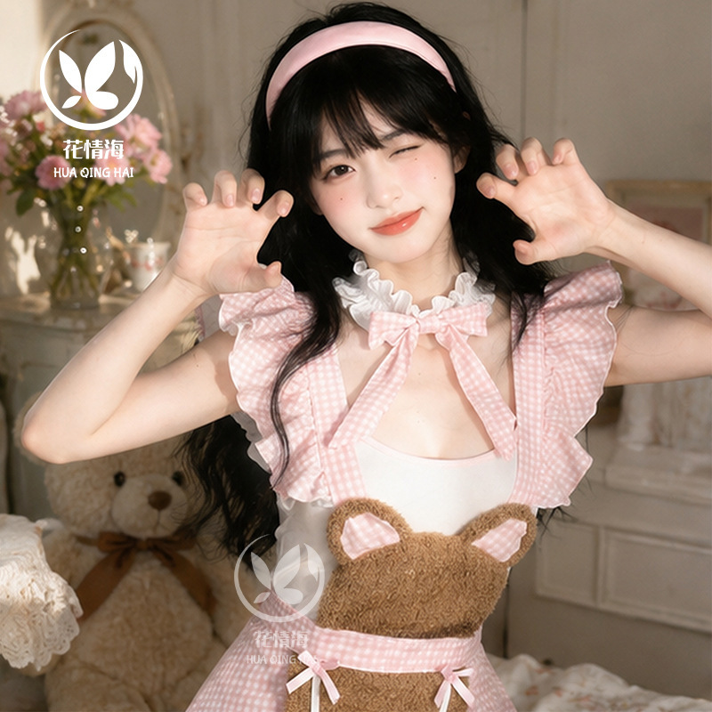 Floral Sea Sexy Lingerie Pure Maid Outfit Pure Desire Style Cook Girl Ruffled Sweet Little Maid Uniform A800 Floral Sea Sexy Lingerie Pure Maid Outfit Pure Desire Style Cook Girl Ruffled Sweet Little Maid Uniform A800