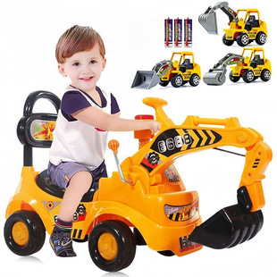 Toy Car, Kidsren's Excavator, Can Sit on and Ride on the Excavator, Boy's Baby Twist Car, Sliding Engineering Vehicle