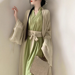 江南风衣服国风直裾全套古风舞蹈改良汉服女魏晋风大袖衫古装全套