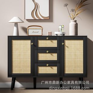 Rattan Storage Cabinets, Kitchen Cabinets with Drawers and Shelves, Cross-Border Supply, Factory Direct Sales