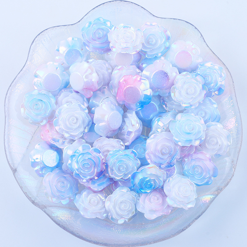 AB galvanoplastia agujero medio color rosa DIY crema pegamento accesorios de resina horquilla pequeña joyería material al por mayor