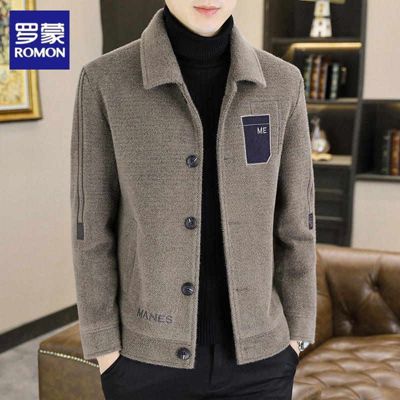 Romon Men's Woolen Jacket 2025 Spring and Autum New Top Clothes Classy Thickeneded Short Woolen Jacket Autum and Winter