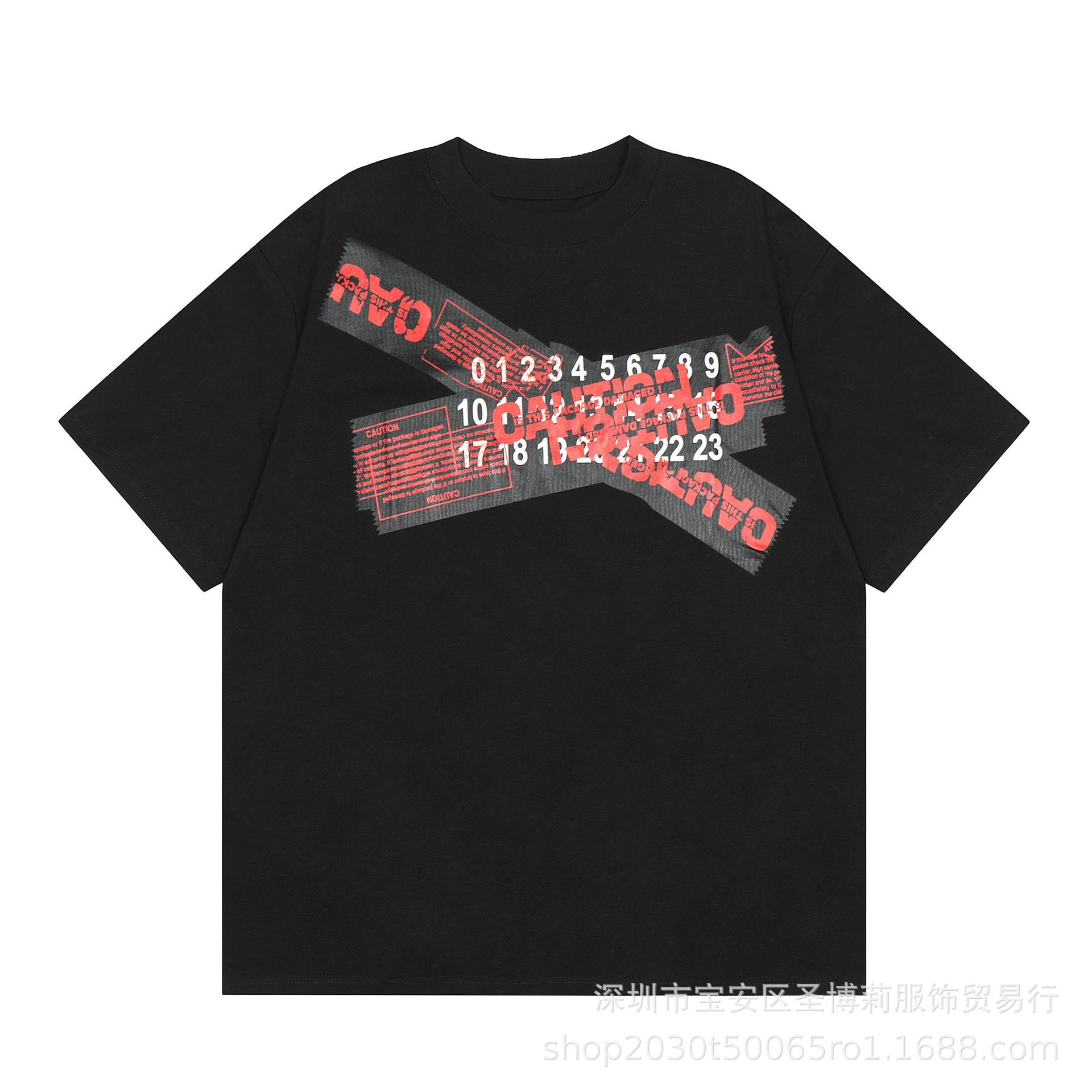 クロスボーダーメゾンマルジェラマジラデジタルプリントMM6純綿高品質男性tシャツ女性半袖潮