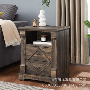 American Solid Wood Bedside Table Narrow Storage Cabinet Storage Cabinet Small Bedroom Bedside Cabinet Nordic Simple Wooden Cabinet