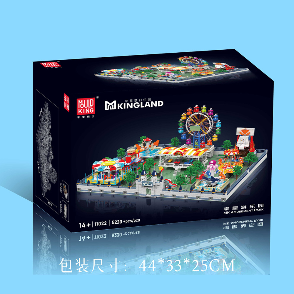 Yuxing parque de atracciones creativo 11022 rueda gigante para niños y niñas juguetes de bloque eléctrico regalo puzzle
