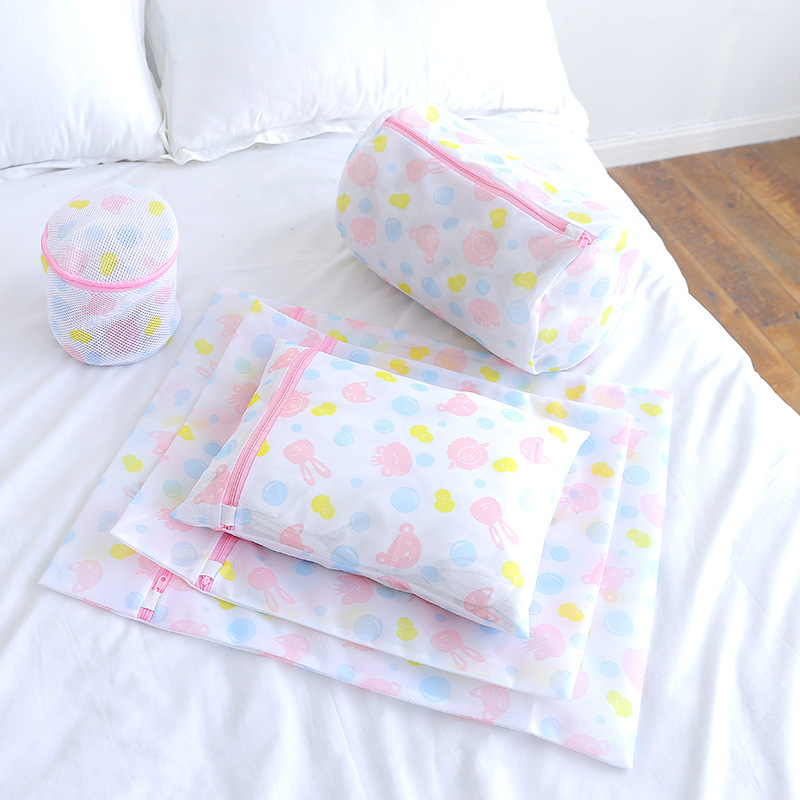 Hogar impreso nylon malla fina bolsa de lavandería sujetador ropa interior bolsa de lavado máquina lavado personal herramientas al por mayor