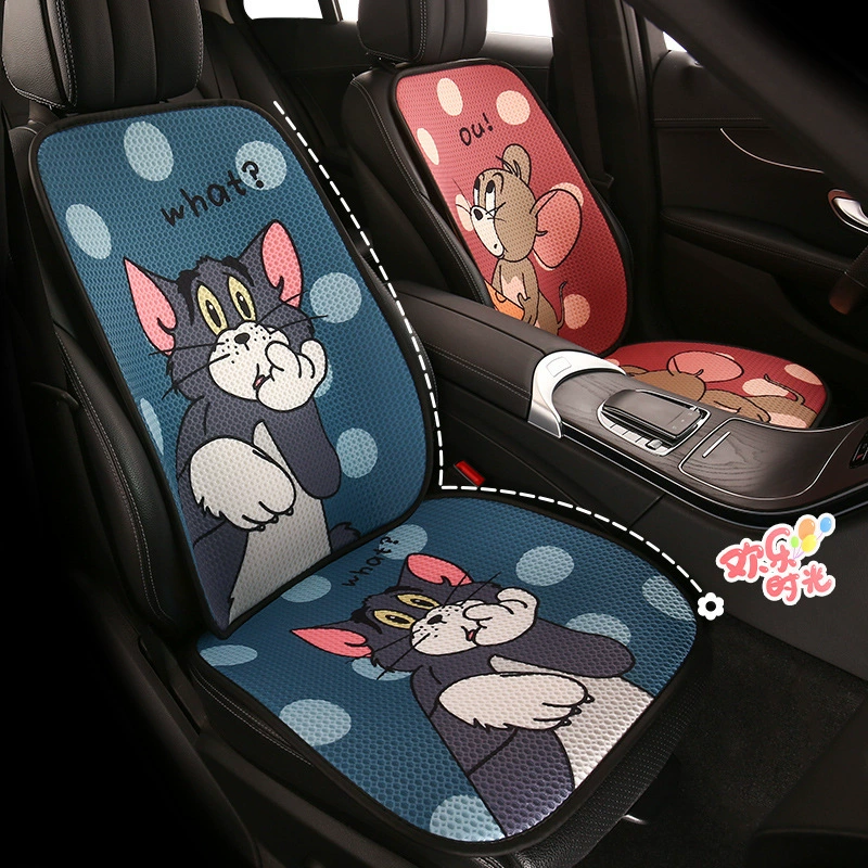 24 новая Автомобильная подушка четыре сезона универсальная подушка для сиденья милый мультяшный чехол для сиденья с кошкой и мышью Летний дышащий