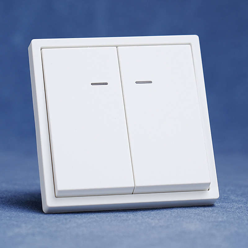 European Standard Wall Switch 80 Type Skin-Friendly Two-Position Switch with Led Light Single and Double Skin-Friendly Pc Panel