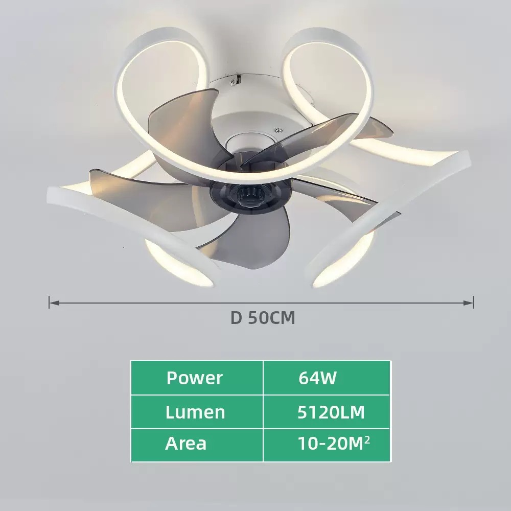 Transfronterizos para líneas mínimas de ventilador 64W sin atenuación LED ventilador de techo lámpara de sala de estar doméstica dormitorio