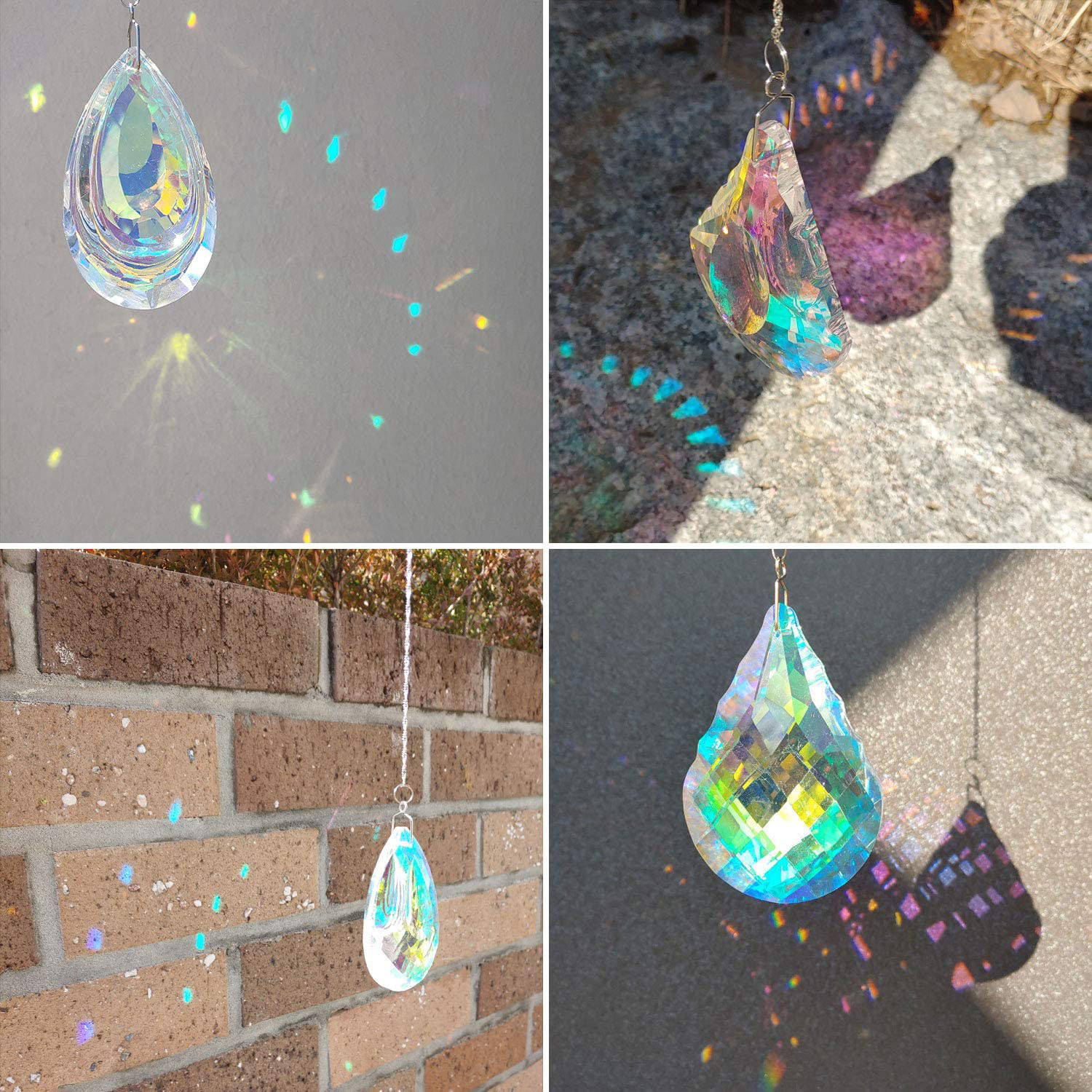 Amazon New 76mm lighting crystal pendant suncatcher sun catcher DIY pendant cross-border exclusive