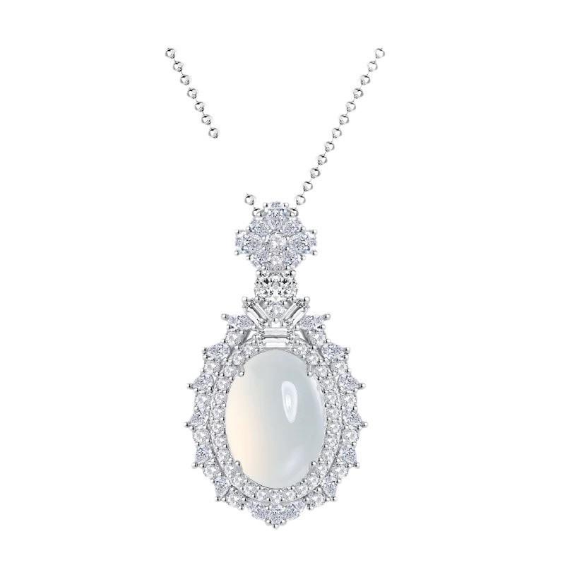 아이스 화이트 CHALCEDONY 비둘기 달걀 펜던트 양 녹색 마노 여성용 옥 목걸이 펜던트 라이브 공급 다양한 옵션
