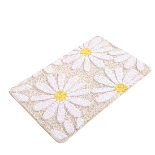 Floral imitation cashmere carpet home bathroom anti-slip water-absorbent stain-resistant foot mat cool feet mat bedroom decoration