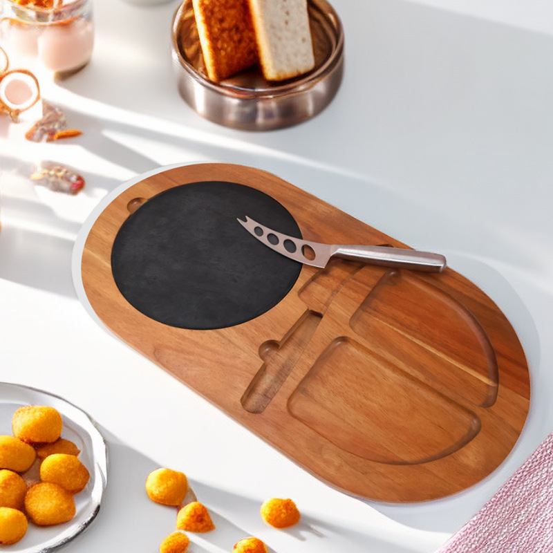 Tabla de corte de madera multifuncional tabla de queso de restaurante casero tabla de carne bandeja de servicio snack bandeja de madera