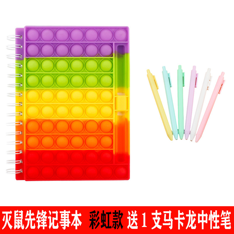 Nueva A5 Rainbow Mouse Killer Pioneer Notebook actualización pluma descompresión juguete descompresión burbuja al por mayor