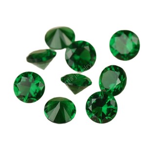 Spot 3~15mm Inverted Mold Non-Fading Round Diamond Synthetic Emerald Gemstone Artificial Dark Green Nano Loose Stone