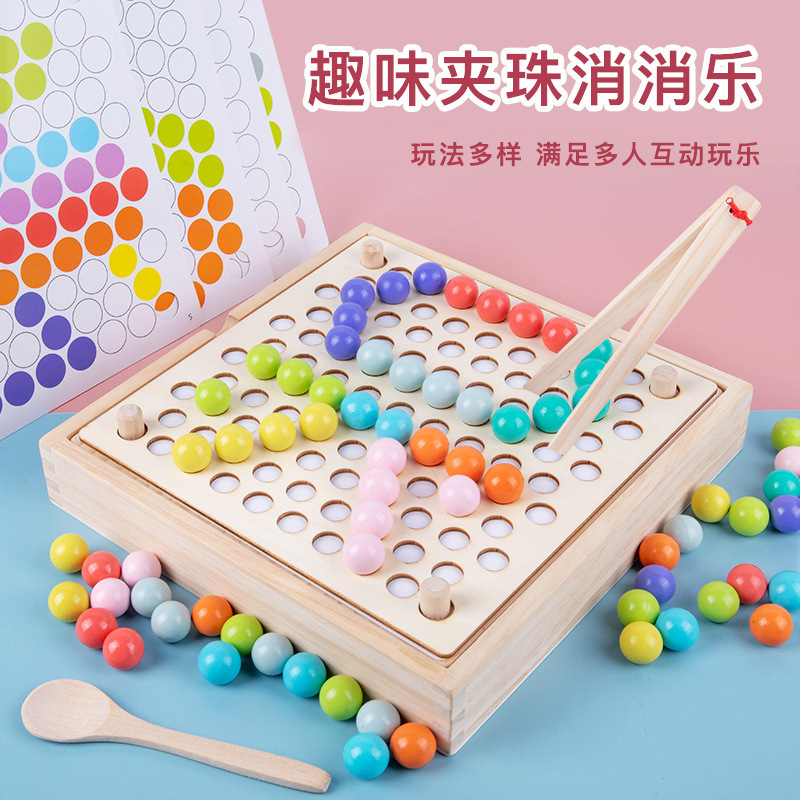 ABC-Caja de madera con cuentas