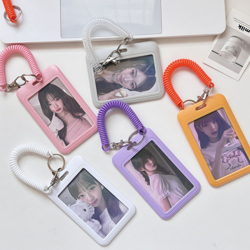 Ins Niche Transparent Card Holder Keychain Integrated Id Card Bus Campus Card Card Work Badge Access Card Student Card