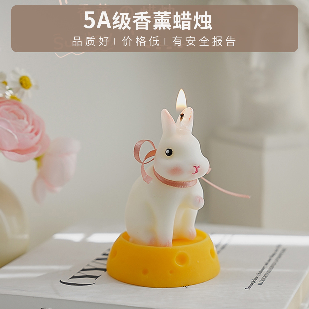 Regalos creativos del Festival del Medio Otoño de alta calidad perfumados adornos de banda magnética atmósfera hecha a mano conejo de la luna con frasco de banana