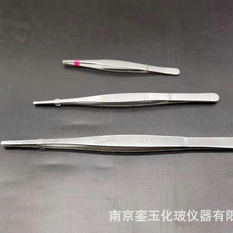 厂家供应銮玉不锈钢圆头尖头弯头塑料 燃烧勺 镊子实验室用现货