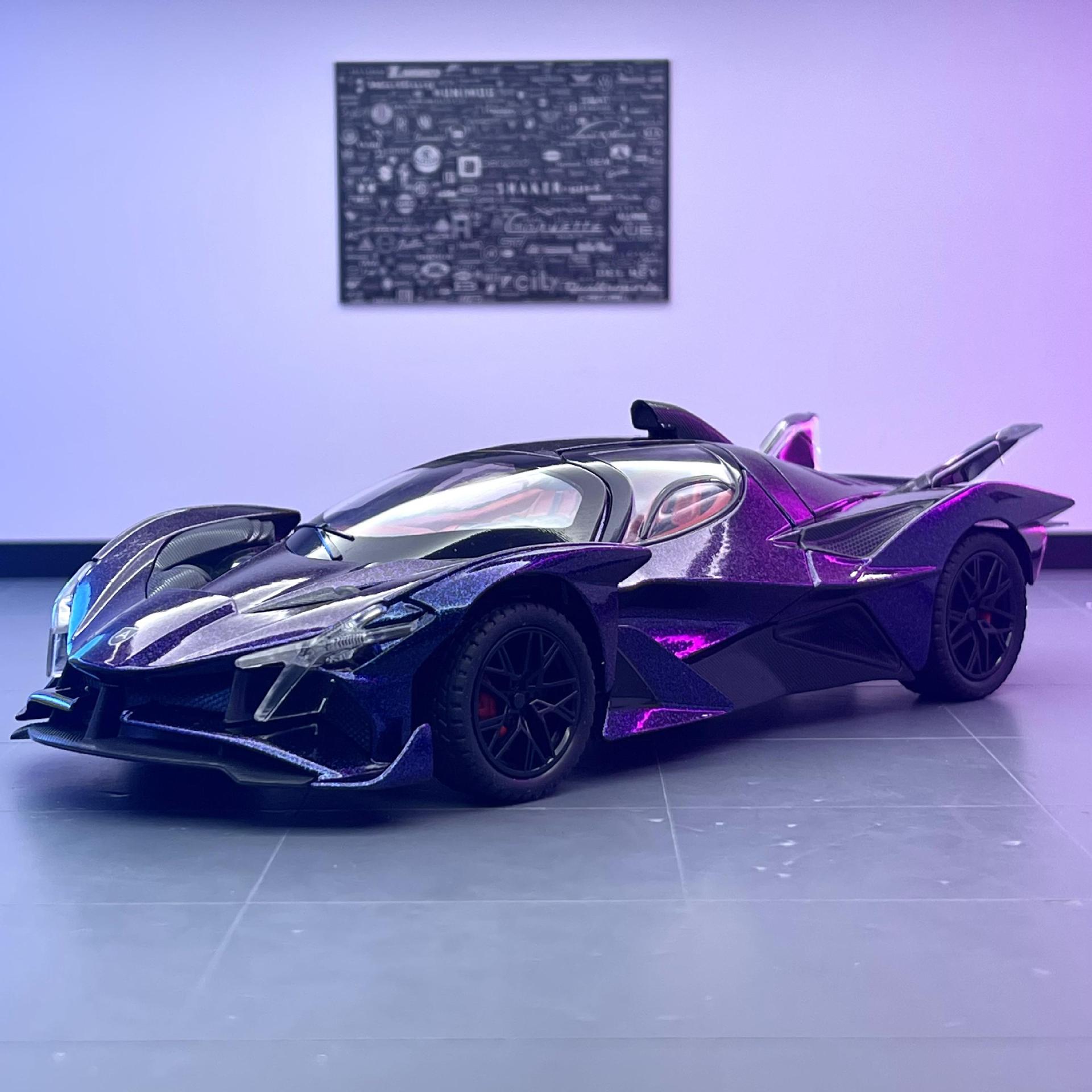 Modelo de coche de aleación 1 a 24 Apollo EVO coche deportivo retroceso con sonido y luz chico juguete coche modelo musical