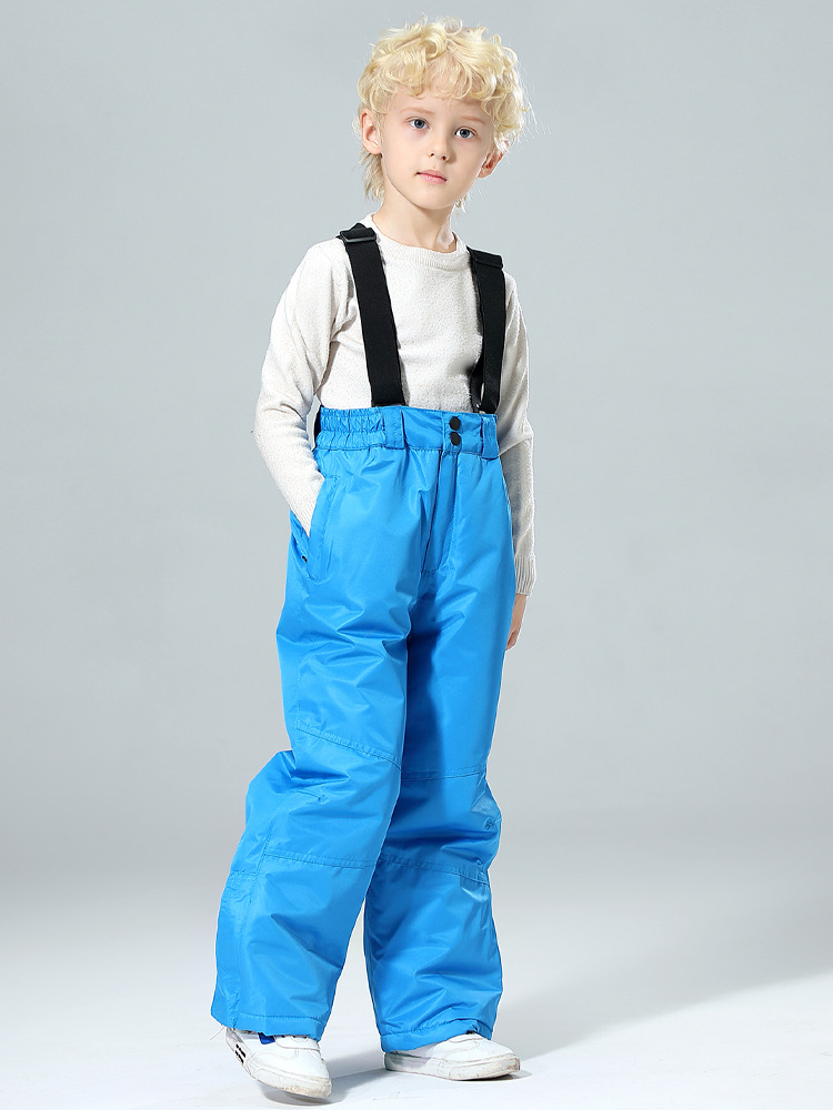 Pantalones de esquí para niños, niñas y niños impermeables, calientes y gruesos, cinturones al aire libre, pantalones de algodón para niños pequeños, medianos y grandes