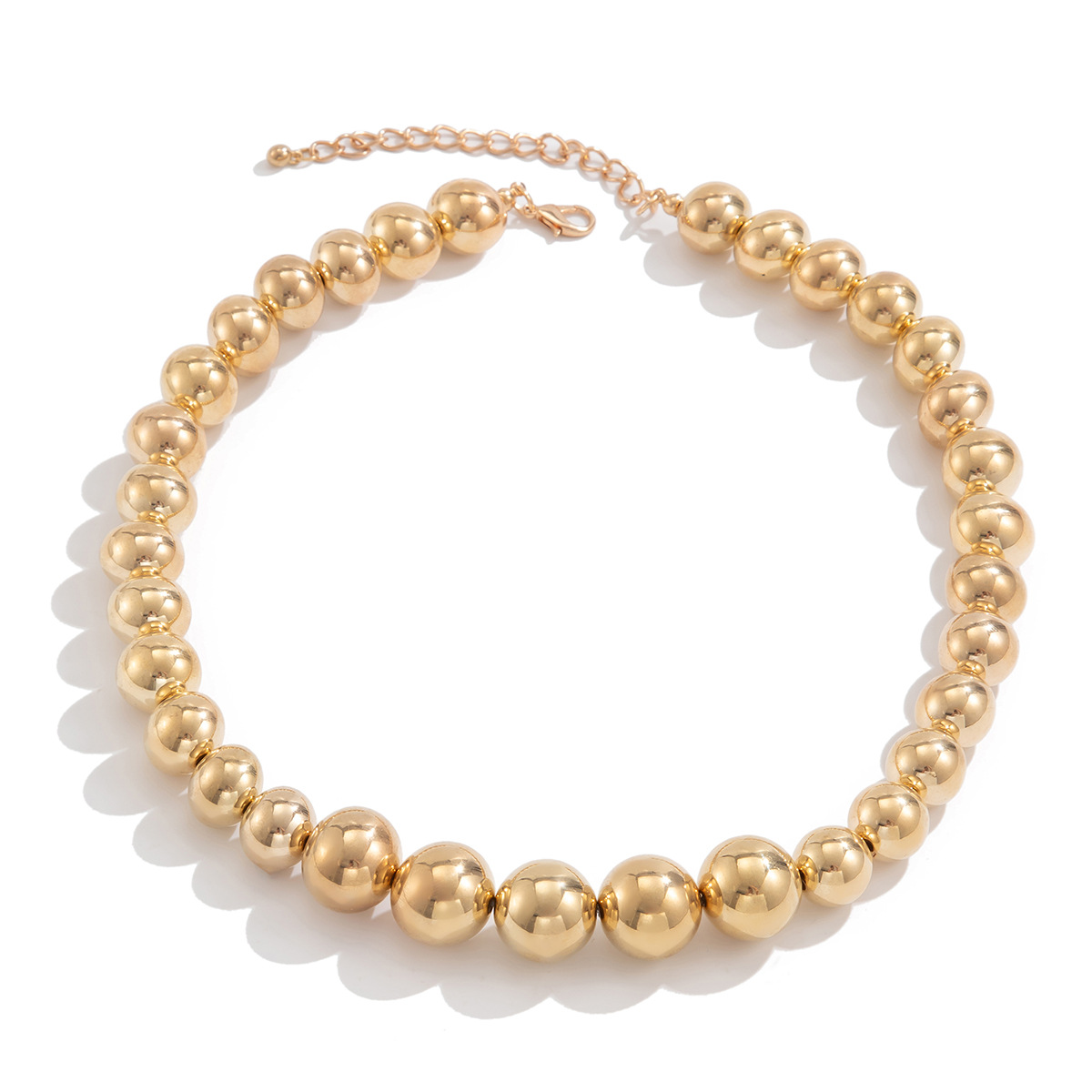 60g Weight Necklace Classification CCB Chain Material ball chain Chain Type 1 Piece Quantity Casual, Holiday, Daily Occasion CCB Material Geometric, Solid Color Pattern Men's Gender Plating Design Vintage Style, Classic Style Style Ornament Men's Exaggerated CCB Round Beads Necklace Necklace Niche Personality Hip Hop Necklace Men 5