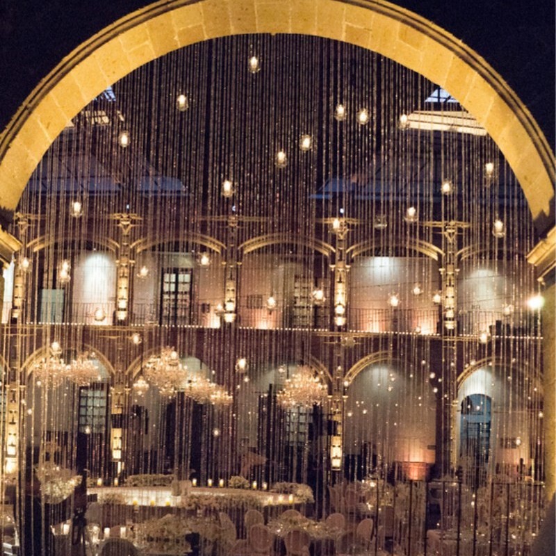 Factory spot wedding festive connected bead curtain indoor and outdoor decorative curtain door curtain curtain Festival Festival line chain hanging curtain